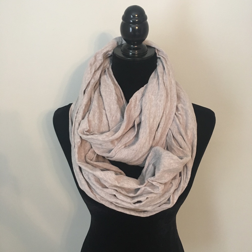 Grey cotton infinity scarf